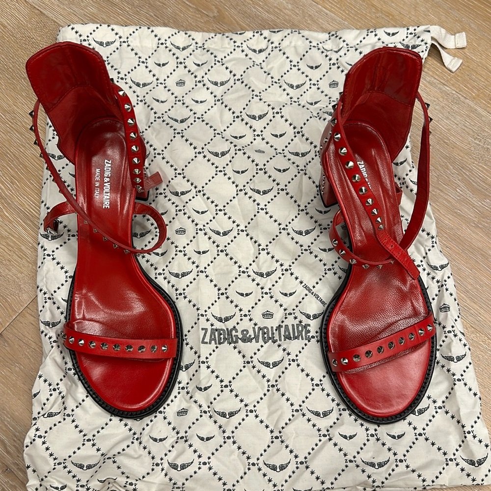 Zadig & Voltaire sandals red. Size 8  made in Italy